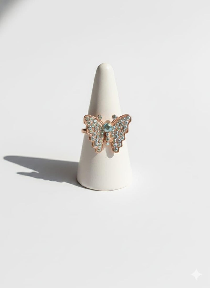 CRUSSTIQUE GOLD® Vintage Style Statement Ring Set with Crystal Rhinestone Floral Design - Image 5